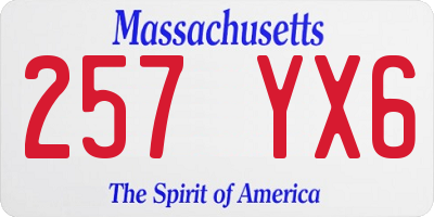 MA license plate 257YX6