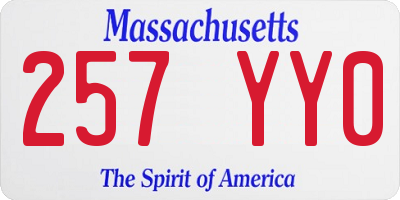 MA license plate 257YY0