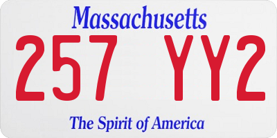 MA license plate 257YY2