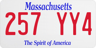 MA license plate 257YY4