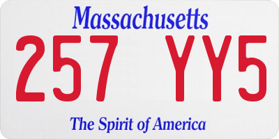 MA license plate 257YY5