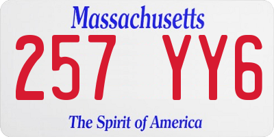 MA license plate 257YY6