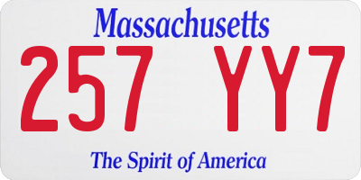 MA license plate 257YY7