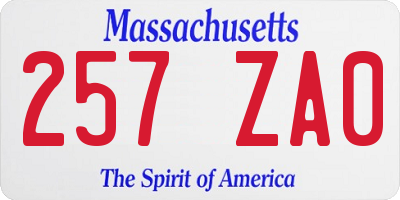 MA license plate 257ZA0
