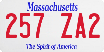 MA license plate 257ZA2