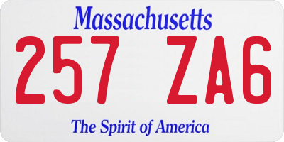MA license plate 257ZA6