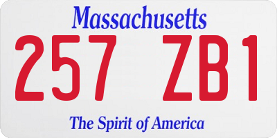MA license plate 257ZB1