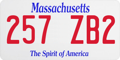 MA license plate 257ZB2
