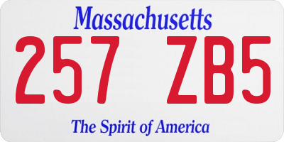 MA license plate 257ZB5