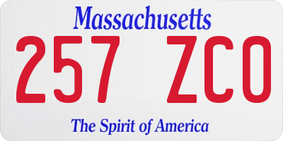 MA license plate 257ZC0