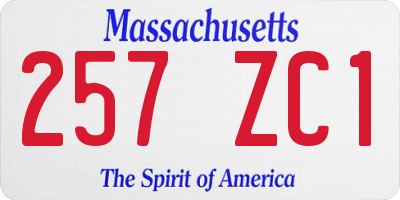 MA license plate 257ZC1