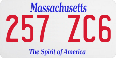 MA license plate 257ZC6