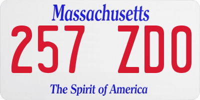 MA license plate 257ZD0