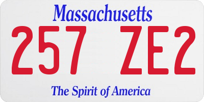 MA license plate 257ZE2