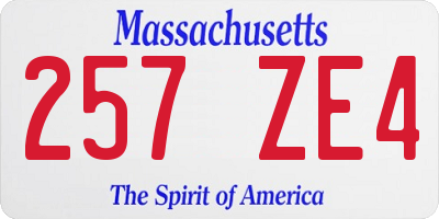 MA license plate 257ZE4