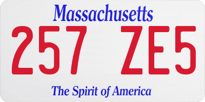 MA license plate 257ZE5