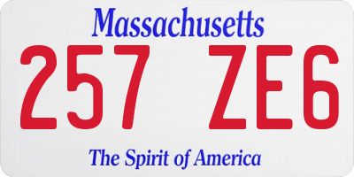 MA license plate 257ZE6