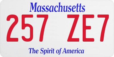 MA license plate 257ZE7