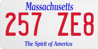 MA license plate 257ZE8