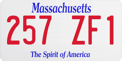 MA license plate 257ZF1