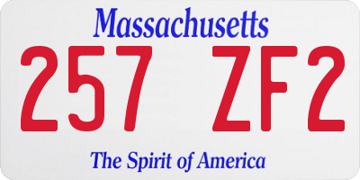 MA license plate 257ZF2
