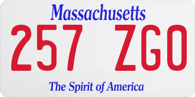 MA license plate 257ZG0