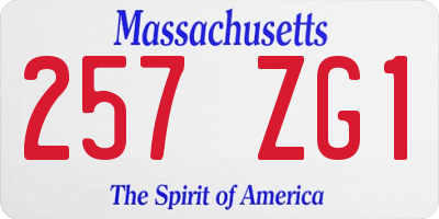 MA license plate 257ZG1