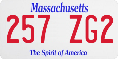 MA license plate 257ZG2