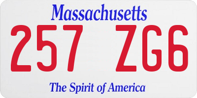 MA license plate 257ZG6