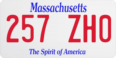 MA license plate 257ZH0