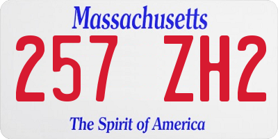 MA license plate 257ZH2