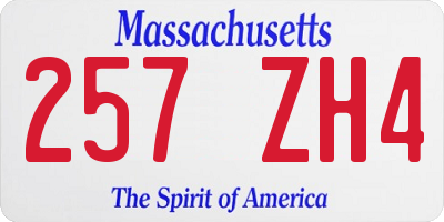 MA license plate 257ZH4