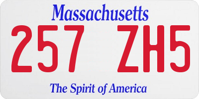MA license plate 257ZH5