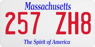 MA license plate 257ZH8