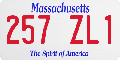 MA license plate 257ZL1
