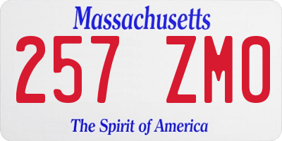 MA license plate 257ZM0