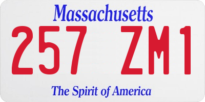 MA license plate 257ZM1