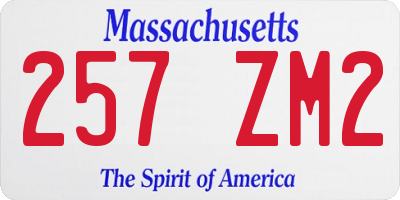 MA license plate 257ZM2