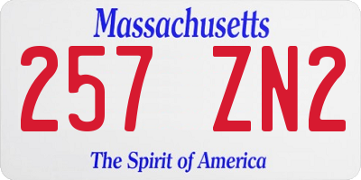 MA license plate 257ZN2
