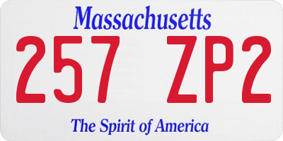 MA license plate 257ZP2