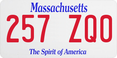 MA license plate 257ZQ0