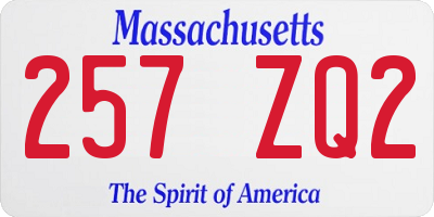 MA license plate 257ZQ2
