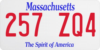 MA license plate 257ZQ4