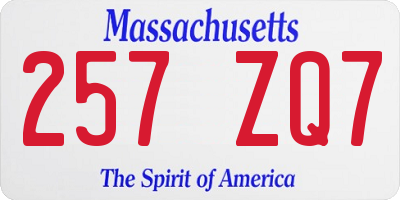 MA license plate 257ZQ7