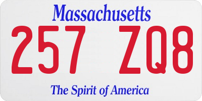 MA license plate 257ZQ8