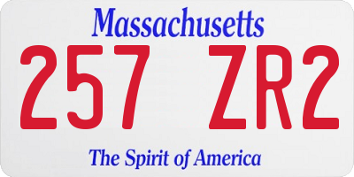 MA license plate 257ZR2