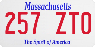 MA license plate 257ZT0