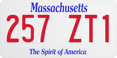 MA license plate 257ZT1