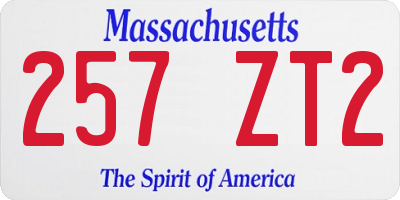 MA license plate 257ZT2