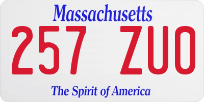 MA license plate 257ZU0
